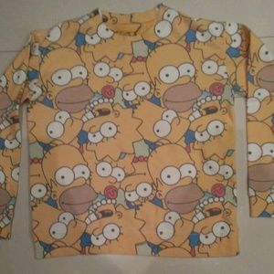 The Simpsons Yellow Character Faces Pullover